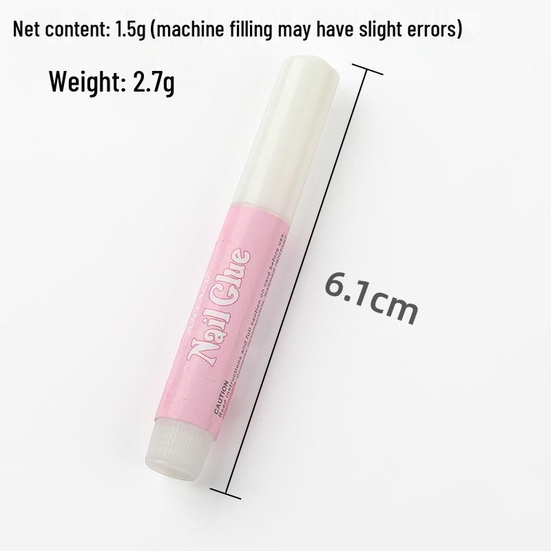 Taiwan Pink Nail Art Adhesive - 2g Wearable Glue for False Nails In Small Round Bottle