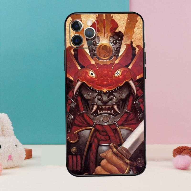 Japanese Samurai Phone Case For iPhone 17 Air 16 15 14 12 11 13 Pro Max 12 13 mini 15 16 Plus 16e Cover Coque