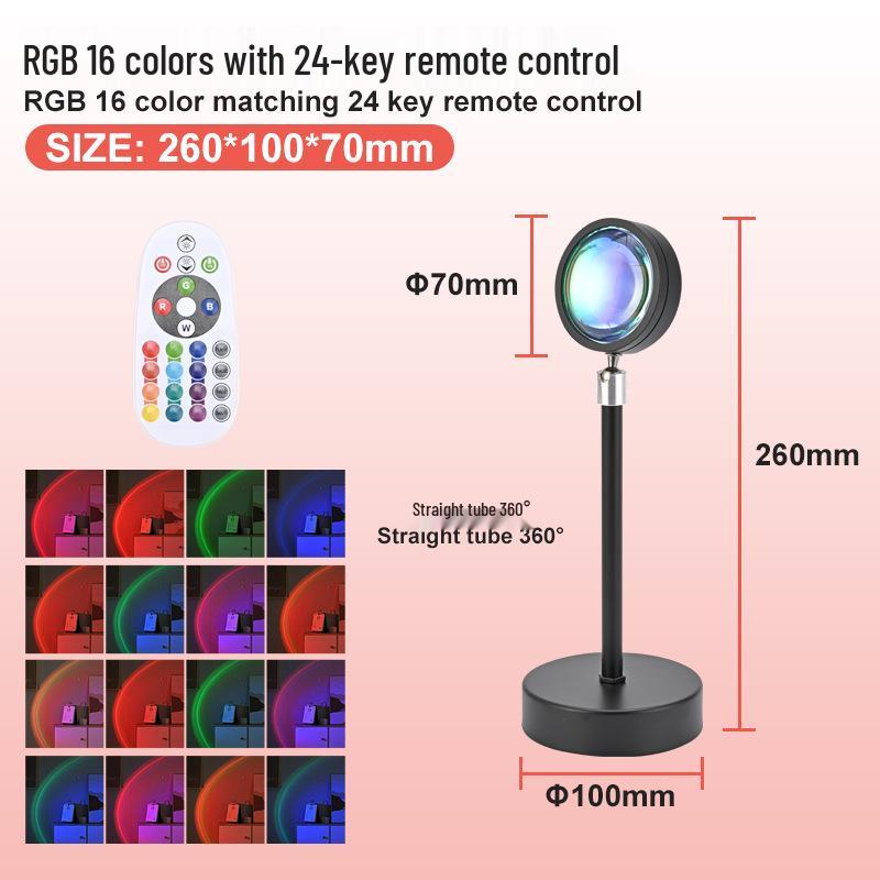 Sunset Lamp Color-Changing Night Light for Photography, Live Streams, Influencers & Atmosphere Projection