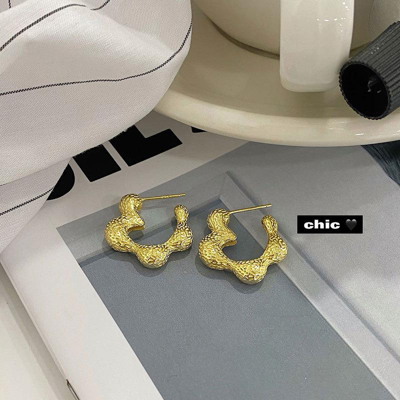 

Текстура Цветок Ухо Пряжка Ниша Дизайн Ins Модные Изысканные Универсальные Серьги Легкий Роскошный Стиль