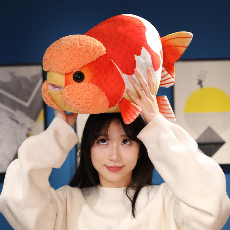 Ryukin Fish Plush Toy - Cute Clownfish Doll & Goldfish Cushion, Perfect Baby Birthday Gift