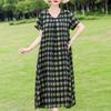 Elegant Women's Dresses Summer Vintage Clothes Plus Size Short Sleeve Casual Loose Long Dress