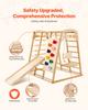 Indoor Jungle Gym, 7-in-1 Toddler Indoor Playground, 120 x 147 x 142 cm, with Wood and Rope Ladder, Net Ladder, Swing, Monkey Bar, Slide, Climbing