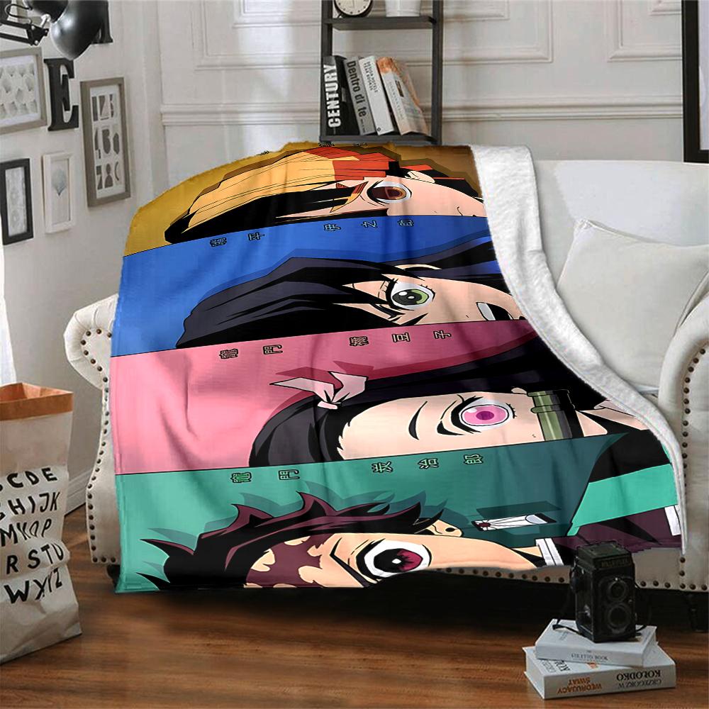 1Pc Heroic Anime Characters Flannel Blanket, Soft And Comfortable, Casual Warm, Camping Travel, Christmas, Halloween Xmas Gift Y1610
