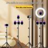 Doldurma Işığı ve Termometreli Bluetooth Tripod - Canlı Yayın ve Fotoğrafçılık İçin Yere Basan, Teleskopik Cep Telefonu Tutucu