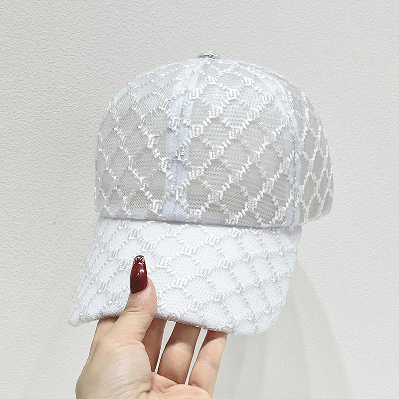 

Весенне-летняя шляпа женская кружевная бейсболка летняя солнцезащитная дышащая шляпа от солнца повседневная шляпа с утиным язычком one size белый