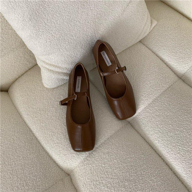 Fashion Square Toe Women Ballet Flats Fashion SOft Sole Shoes  Spring Ladies Elegant Street Style Mary Jane Shoes 2025