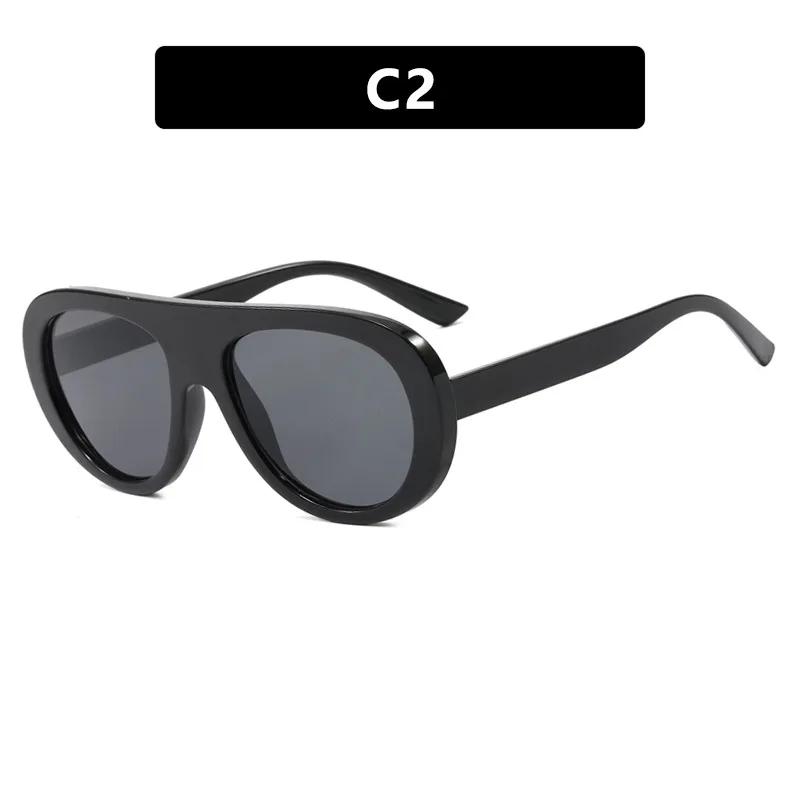 

Vintage Brand Designer Flat Top Pilot Sunglasses Women For Men Popular Luxury Sun Glasses Punk Outdoor Driving Eyeglasses UV400 As The Picture