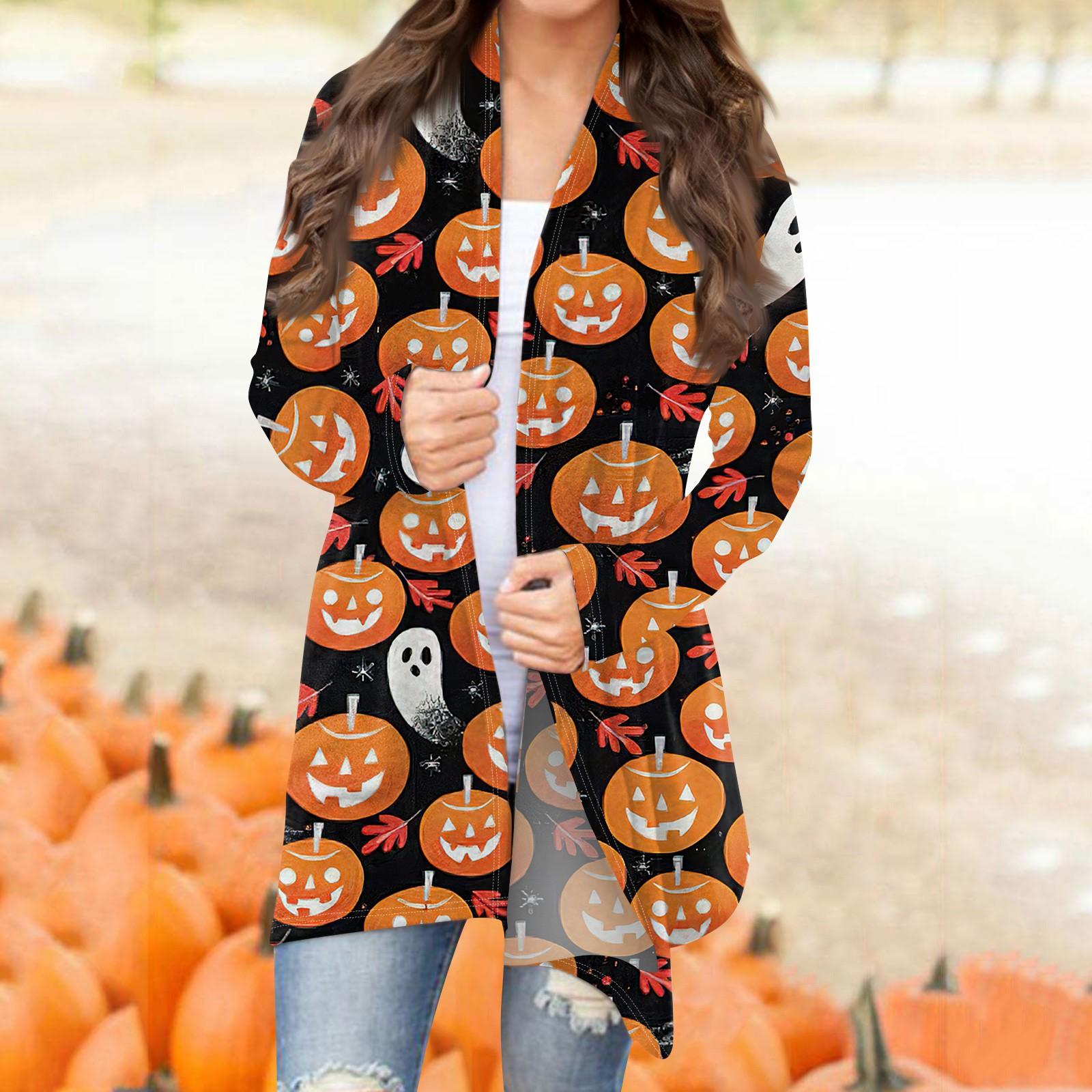 

Женский кардиган с длинным рукавом и принтом спереди, легкая куртка с принтом L оранжевый