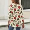 Damen T-Shirt mit Weihnachtsdruck, 3/4-Ärmel, für den Alltag, Wochenendmode, Basic, Rundhalsausschnitt, normales Oberteil