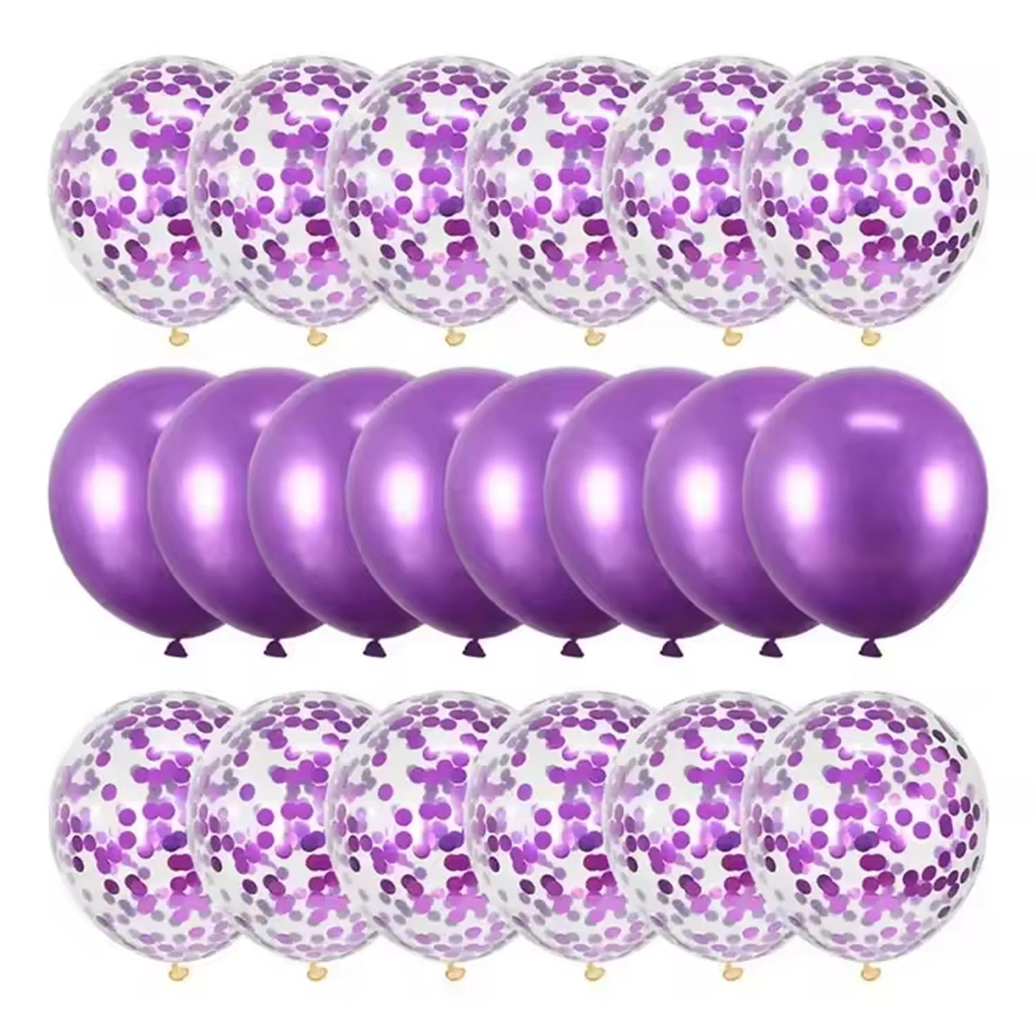 

12inch metal colored balloon with confetti balloon set, suitable for weddings, birthdays, themed parties, pre wedding parties 12inch