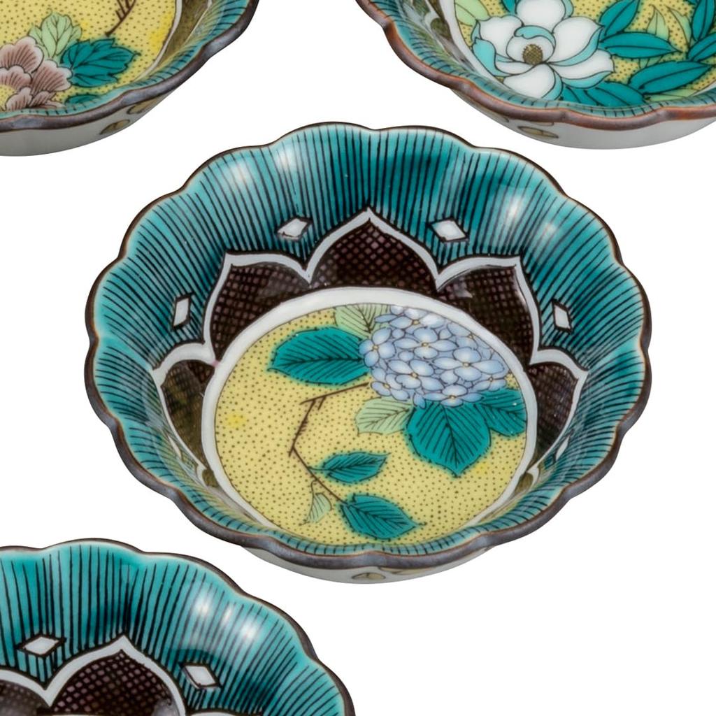 Sada malých misek Kutani Ware Iwataya Yoshidaya Soka "Kutani Ware" (Ne. 2.5) K8-193
