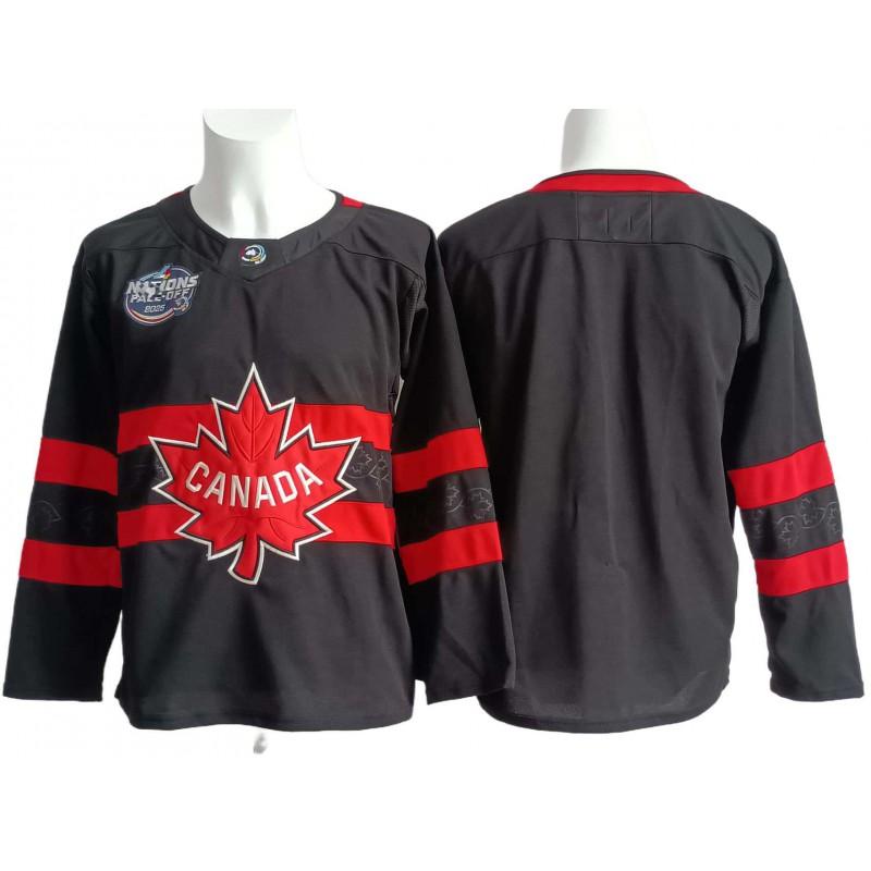 Vintage Ice Hockey Jersey Canada Team Retro Embroidered Practice Shirt Mens Cotton Blend Sportswear Training Fan Wear
