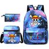 One Piece Large-capacity Student Backpack Three-piece Set 7526