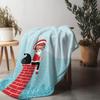 Christmas Santa Claus Blanket Flannel Throw Cozy Warm Holiday Home Decor Gift Festive Dorm Room Decoration