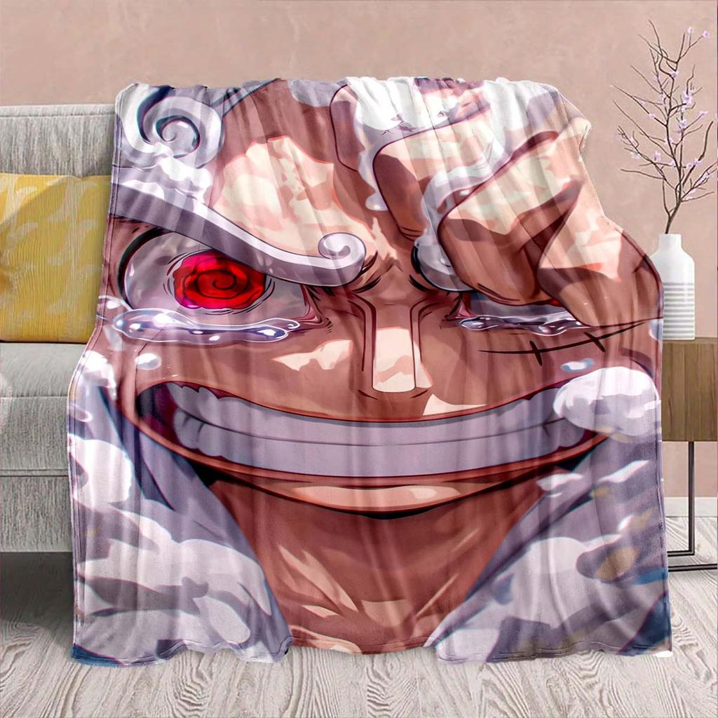 One Piece Anime Flannel Blanket - Soft Warm Perfect for Sofa, Bedding Camping Travel Office Home Decor 