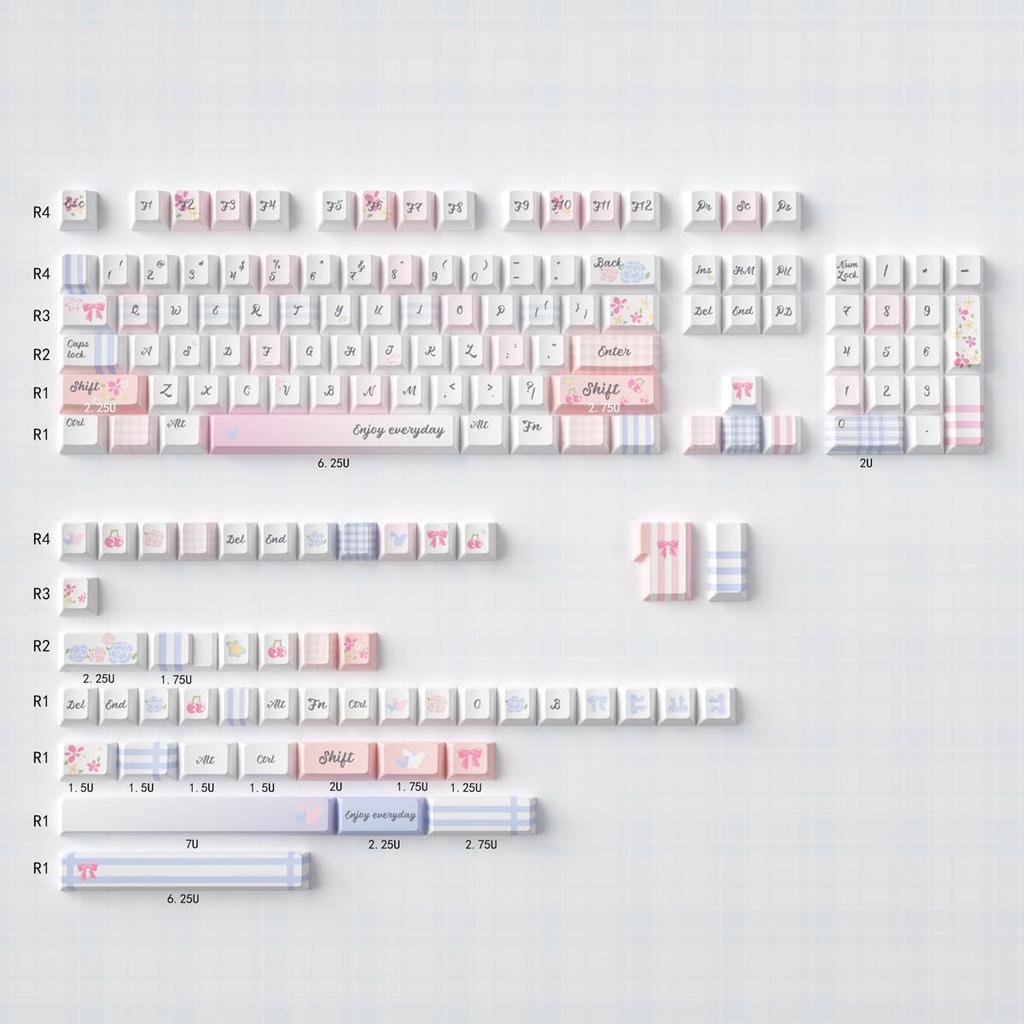 152 Taste Roz Taste PBT Sublimate Profil Cherry Taste Se Potrivesc Tastatură Mecanică Switch Cherry Mx 61/64/87/104/108