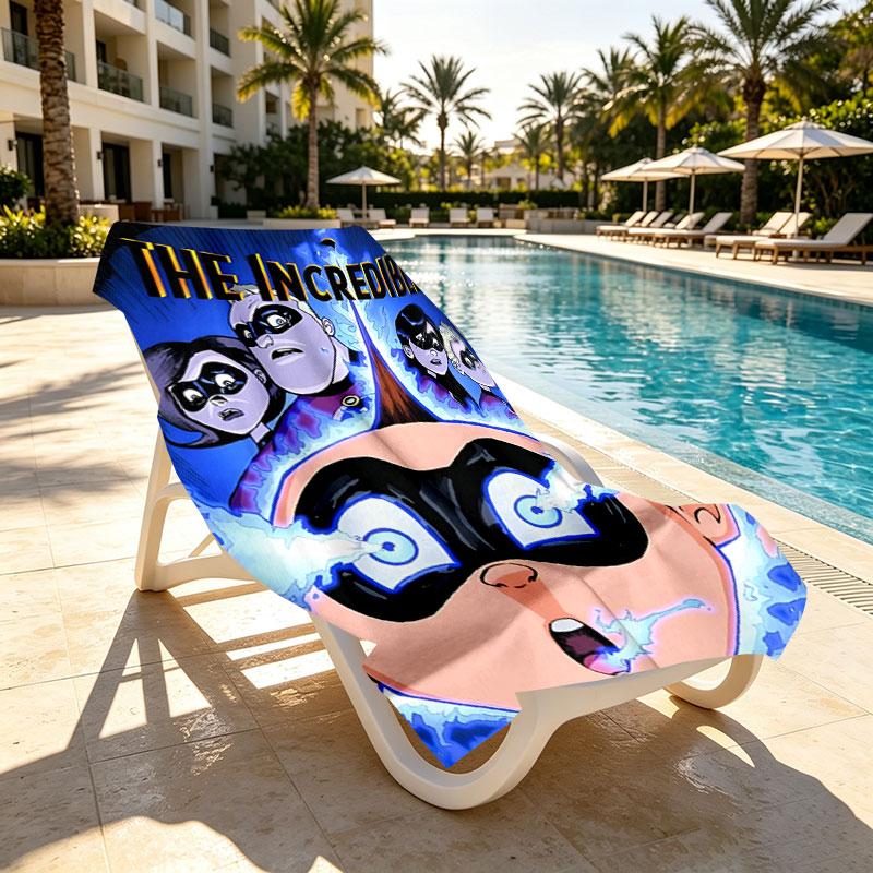 Incredibles Print Beach Towel Design, Soft, Lightweight. for Home Bathroom, Spa, Pool, Yoga, Surfing, Camping, Gift for Family, Friend