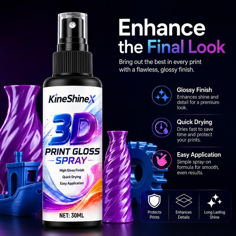 3D Print Polishing Liquid Fast Curing Long Lasting Bright Gloss Coating Spray for DIY 3D Printing Model Craft Maker Hobby Use
