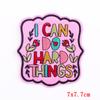Cartoon Letters Applique Iron On Patches On Clothes Phrase/Text Embroidered Patches For Clothing Stickers Sewing Fusible Badges