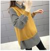 Sweater Women Autumn New Outer Wear Loose Shirt Collar Fake Two Piece Knit Sweater