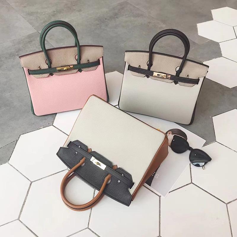 New color matching platinum bag first layer cowhide o fashionable shoulder portable commuter women's bag casual leather bag