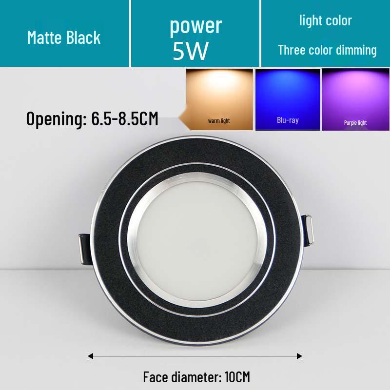 7.5-Inch Recessed Ceiling Downlight with 3-Color Dimming for Living Room