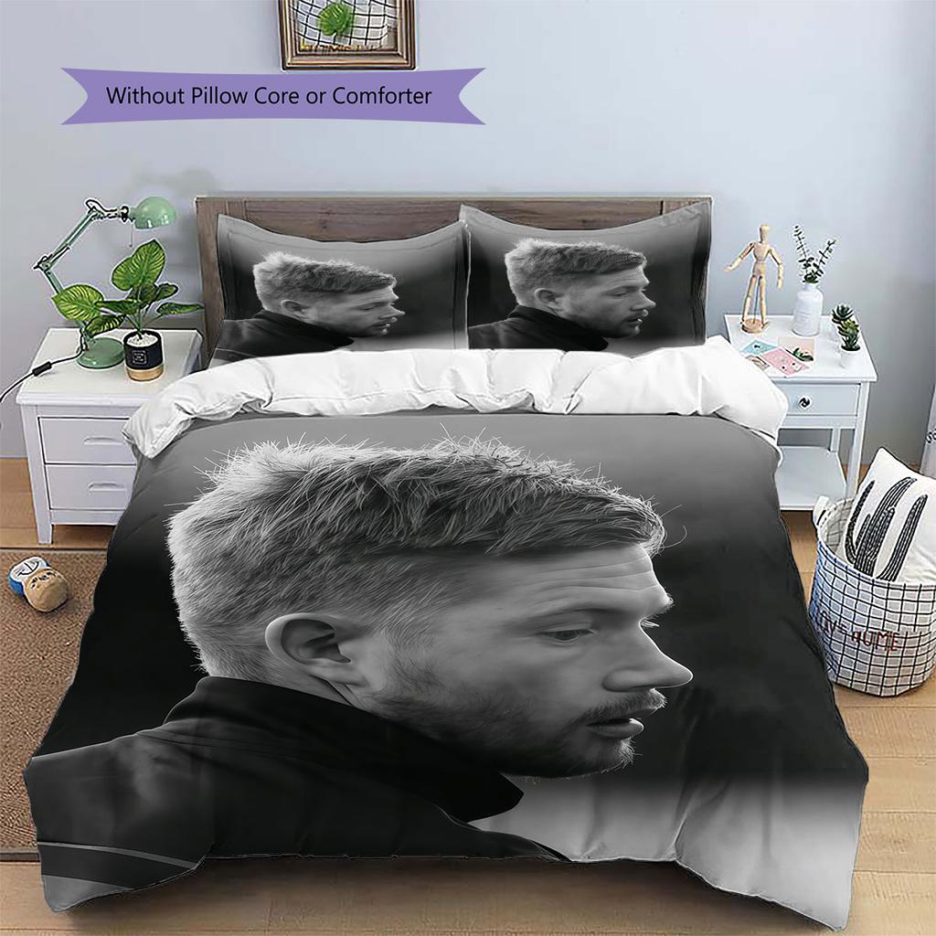 Biancheria da letto con motivo Kevin De Bruyne Decorazione per la casa Regalo di compleanno (1 * copripiumino + 2 * federa, senza nucleo),merchandising per fan.