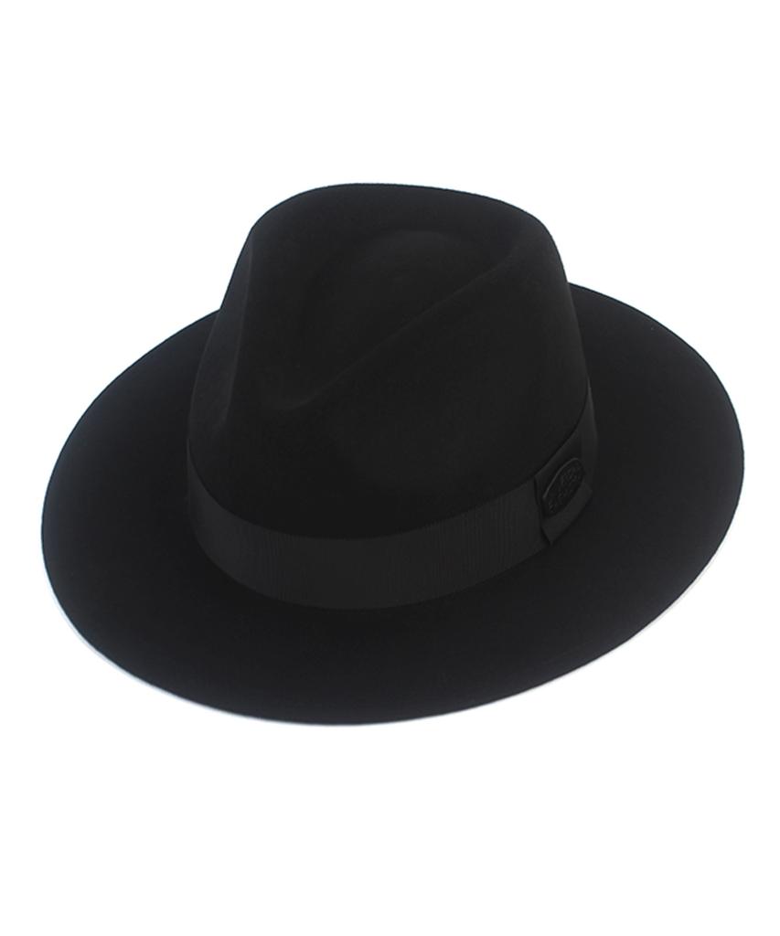 Big Size Black Line Wool Fedora