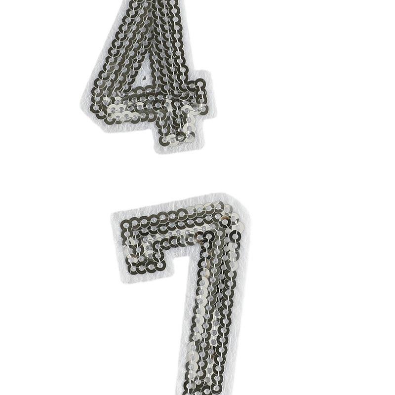 Embroidery Gold Silk Towel Embroidery Cloth Label 0 To 9 Hand Account DIY Clothing Patch Sticker Accessories L Sequined Embroidery Cloth Sticker