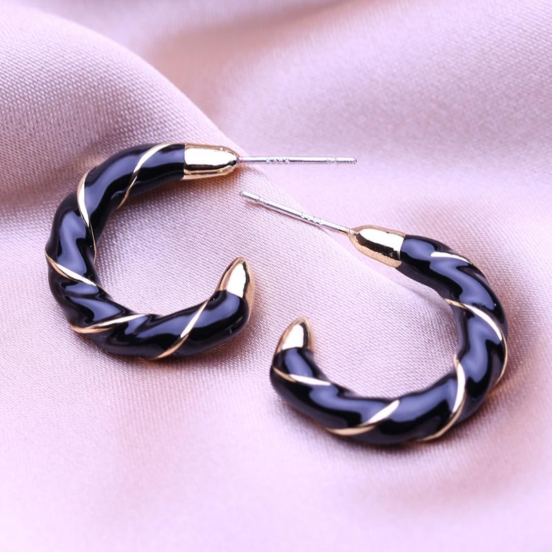 KNIKOO Geometry Black Earrings For Women Fashion Drop Earrings Jewerly For Wedding Party Gifts Stud Earrings