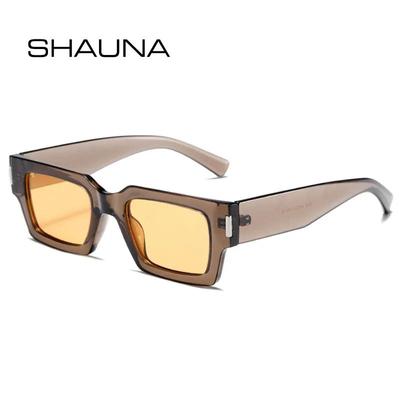 SHAUNA New Square Women Luxury Sunglasses Shades UV400 Vintage Men Rivets Sun Glasses