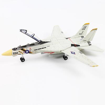 1:72 Scale F-14 Tomcat Fighter Jet Model - White & Black ABS Plastic Aircraft With Detailed Design, 10.24inch Length