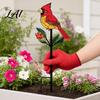 Ground Stake Metal Bird Garden Decor Weather Resistant Printed Flat Yard Art Ornament Rustproof Planter Durable Outdoor Lawn Decor Pot Insert
