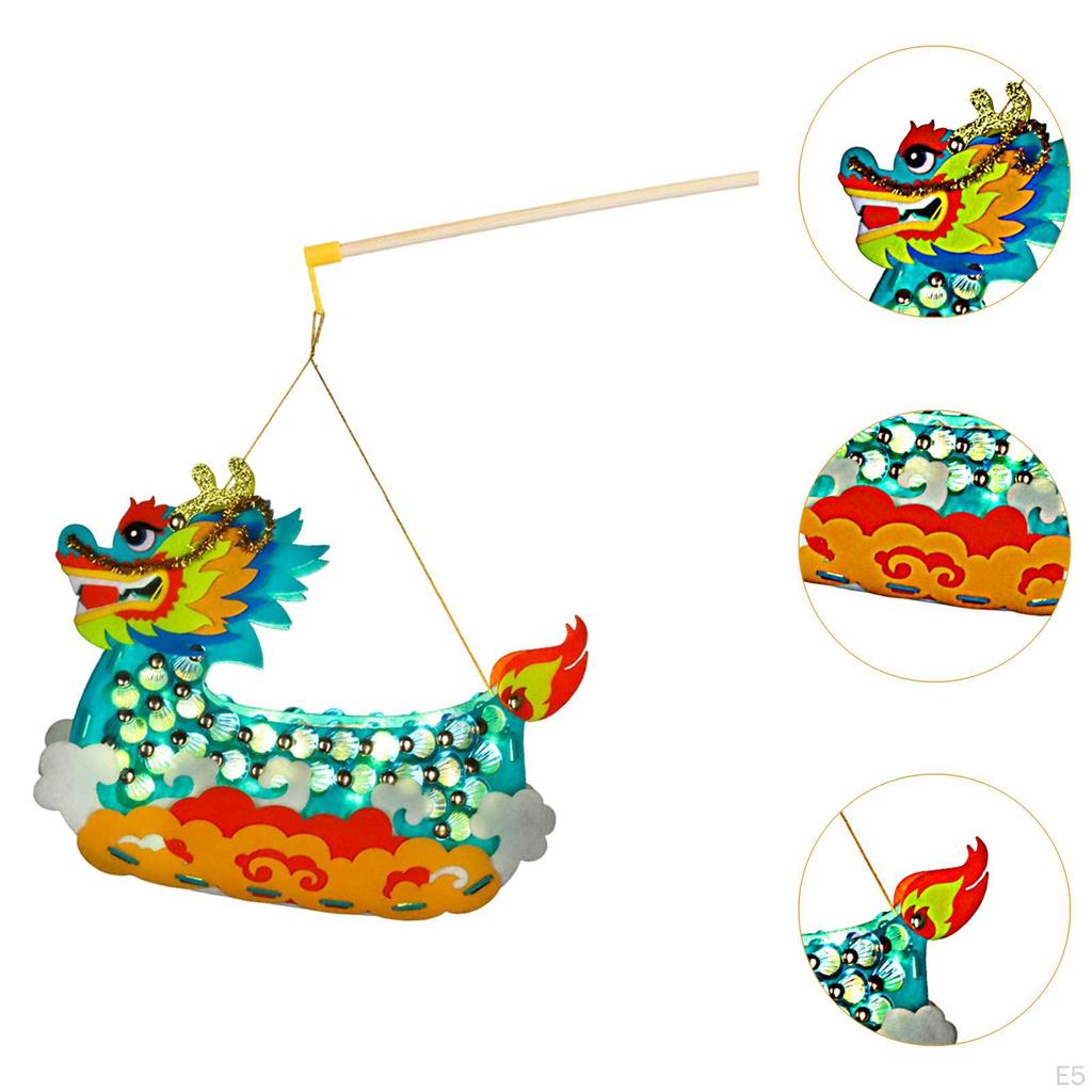 Dragon Boat Lantern DIY Craft Kit Festival Decor Creative Storage Box Educational Decorative
