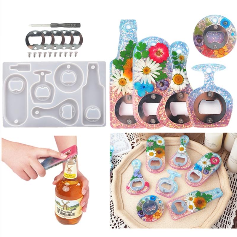 Bottle Opener Mould Silicone Resin Tray Mold Beauty Tray Mold Serving Board Silicone Mold for Epoxy Resin Casting