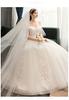 [Housaku Co., Ltd.] Wedding Dress, A-line, Off-shoulder, Lace-up, Layered Skirt, Floral Embroidery, Bridal, Concert, Master of Ceremonies, Recital, Pe