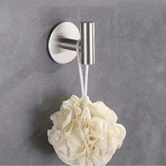 Hanging Glass Door With Stainless Steel Back Hanging Detachable Hanger, Bathroom Non Perforated Metal Clothes Hook
