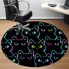 1pc Cat Rainbow Office Round Area Rug, Indoor Mat Suitable ForOffice, Under Office Chairs Bedroom Living Room Home Decor, Room Decot128