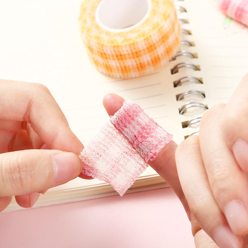 Cute Cartoon Elastic Finger Bandage - Non-woven, Self-adhesive, Durable Student Anti-Wear Wrap