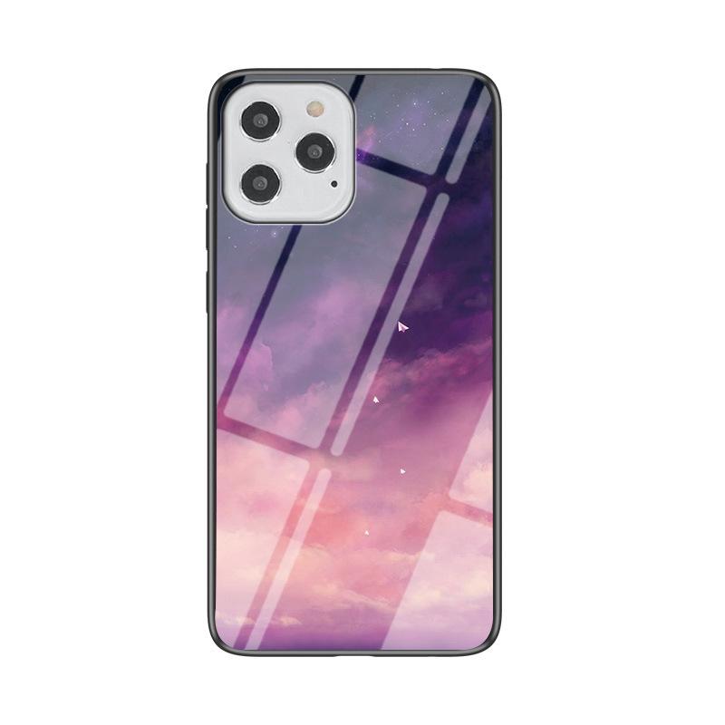 Applicable To IPhone16 Mobile Phone Case 14Promax Apple 15 Protective Case Simple 1213 Starry Sky Glass Case