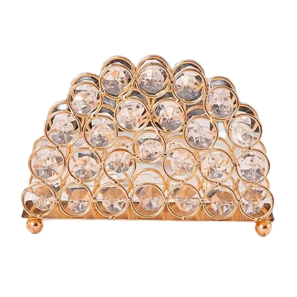 Freestanding Golden Crystal Paper Towel Rack Modern Oval Tissue Stand for Living Room or Bathroom Napkin Dispenser