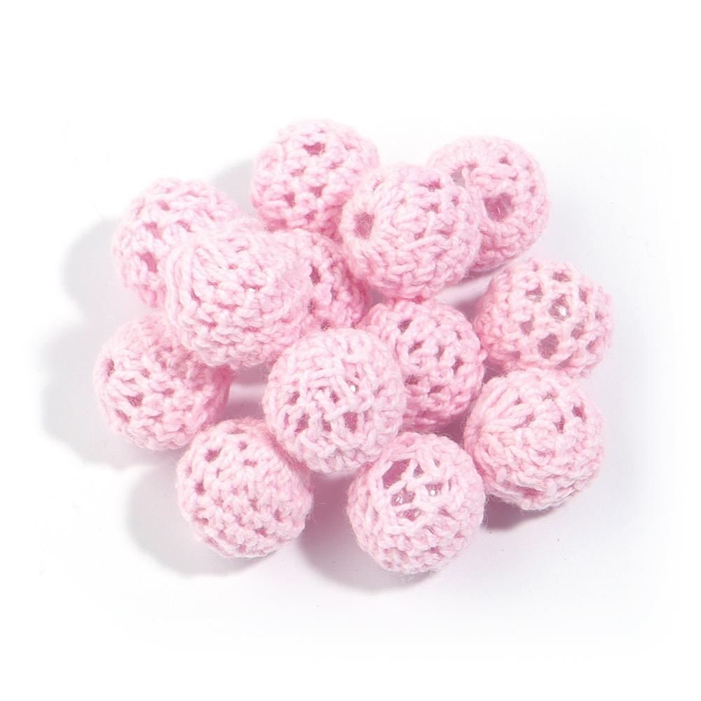 10pcs 14/20mm Acrylic Crochet Beads Colorful Round Knitting Wool Ball Beads For Jewelry Making DIY Necklace Bracelets KeyChain