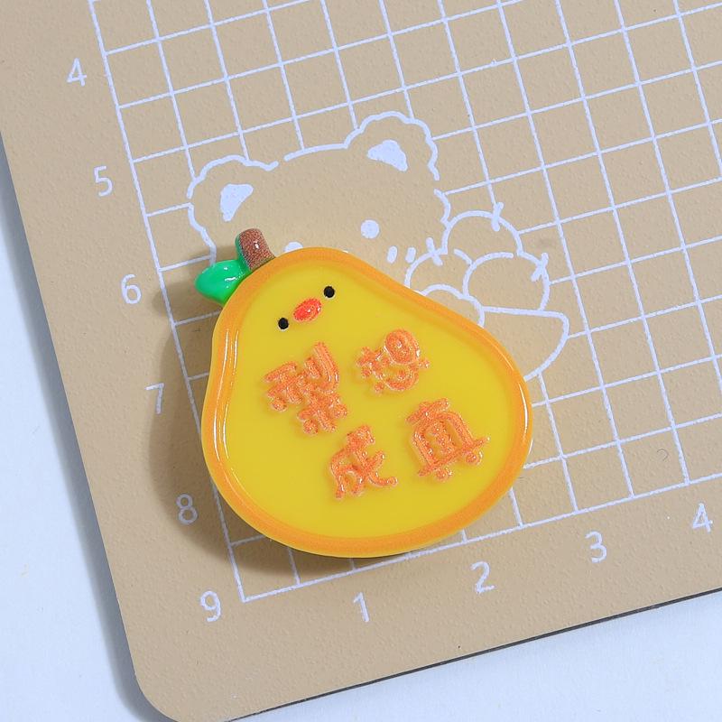 New Year Cartoon Fruit Letter Shoe Buckle & Hair Clip Resin DIY Accessories