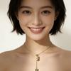 2025 Titanium Steel Wealth Attraction Gold Brick Light Luxury Clavicle Necklace