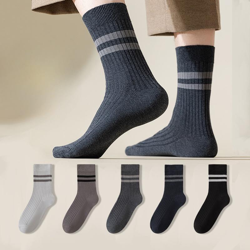 Men Spring and Autumn Leisure All Match Pure Cotton Anti Pilling Comfortable Boneless Tube Socks