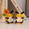 Positive Crochet Bee Positive Energy Animal Pig Rabbit Miniature Desktop Decorations Room Decor Micro Kawaii Ornament Gifts
