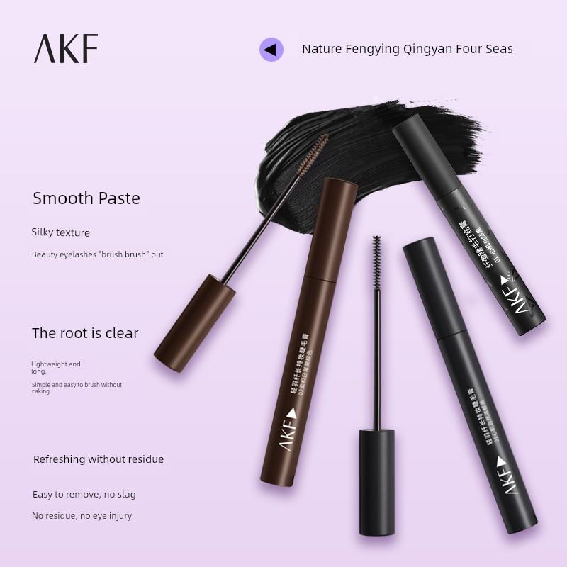 AKF Official Thick Long Mascara Curling Waterproof Long Makeup Base Non-Decolorizing Lasting