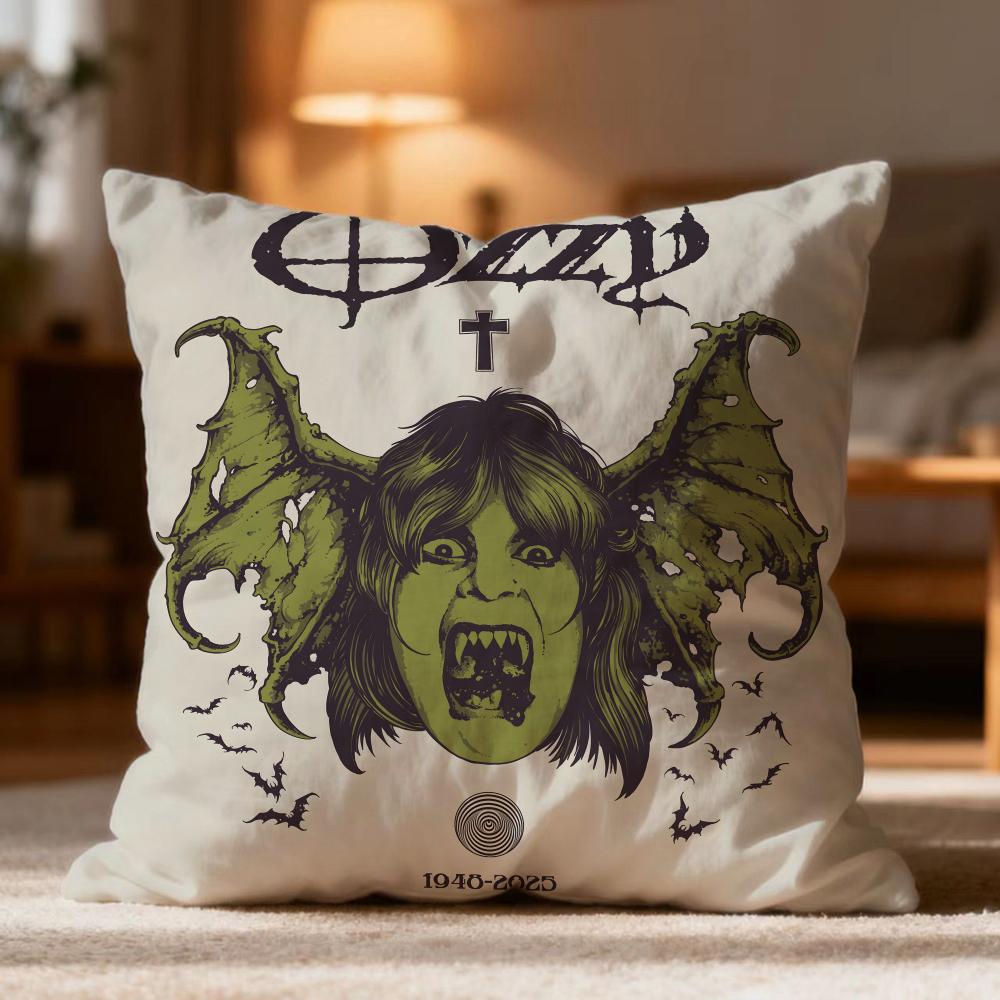 Fashion O-OOzzy Osbourne Cushion Cover Soft Washable Pillow Case Multi-Scene for Couch Bed Travel Office Use