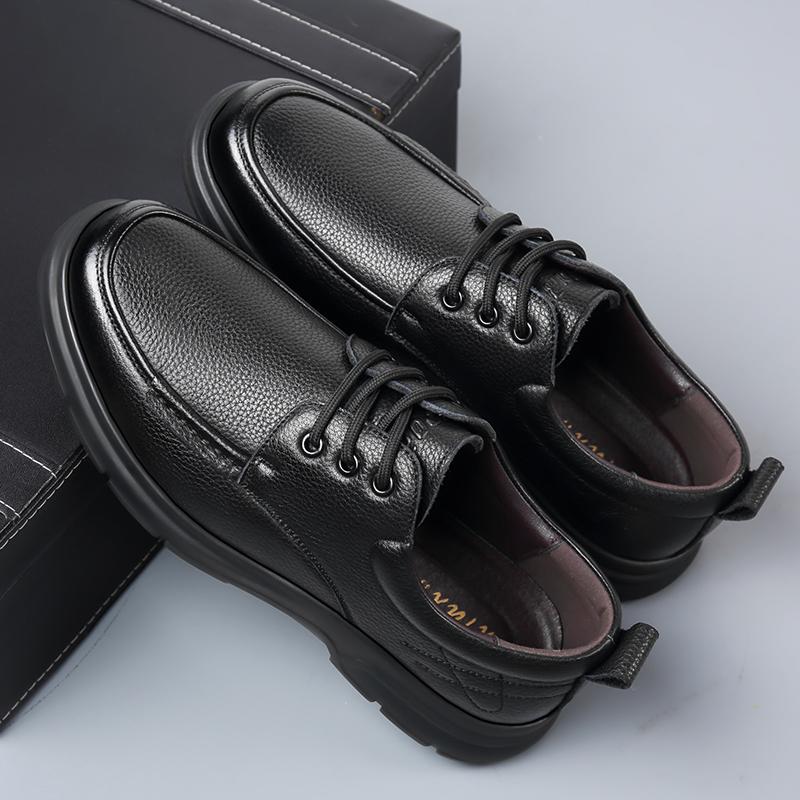 Nuove Scarpe da Uomo in Vera Pelle Piatte Moda Scarpe Casual da Uomo Uomo Morbide Comode Allacciate Nere